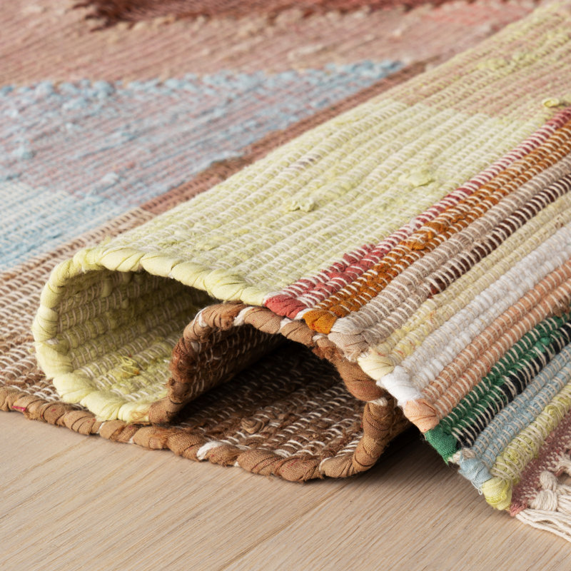 Solmira Southwestern Handmade Cotton Rug, Rectangle 8' x 10'