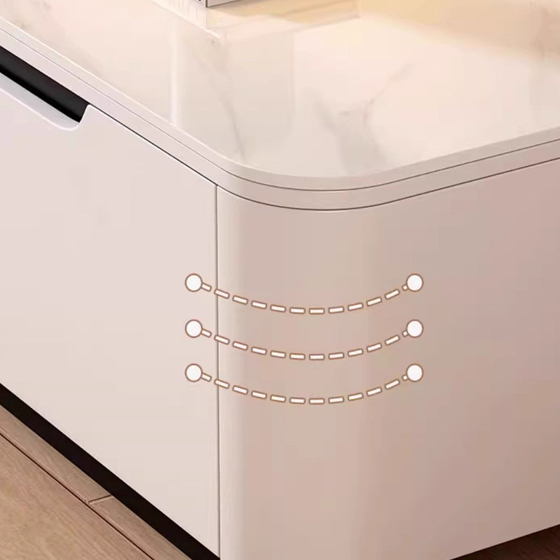 Meuble télé beige en bois manufacturé, H 13,78 po x L 11,81 po x l 78,74 po