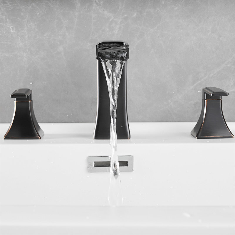 Widespread 2-handle Bathroom Faucet with Drain Assembly, Oil Rubbed Bronze