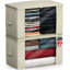 Organisateurs de sacs de rangement pliables Sorbus, grande fenêtre transparente et poignées de transport, parfaits pour les vêtements, les couvertures, les placards, les chambres à coucher et plus encore (paquet de 2, beige)-119969574