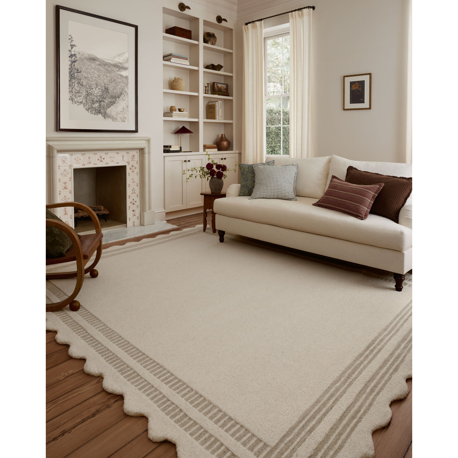 Scottie Area Rug, Rectangle 7'9" x 9'9", Ivory/Grey