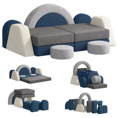 Canapé-lit modulable pour enfants – Canapé convertible pour tout-petits, idéal pour jouer et aménager un espace de jeu dans leur chambre ou salle de jeux.