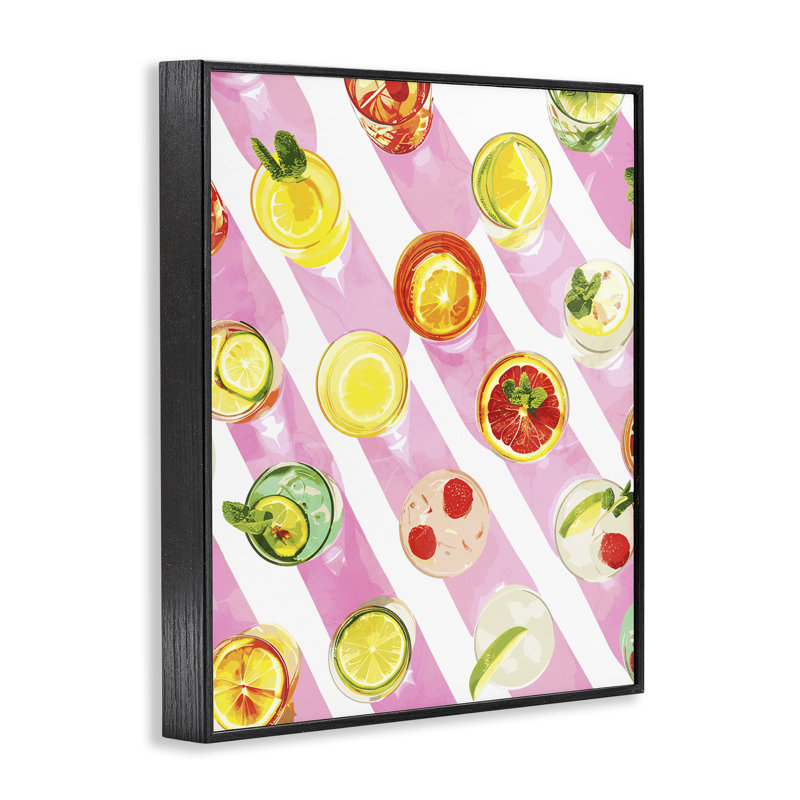  Art de giclée sur toile rayée aérienne par Daphne Polselli, H 30 po x l 24 po, Giclée encadrée noir minuit