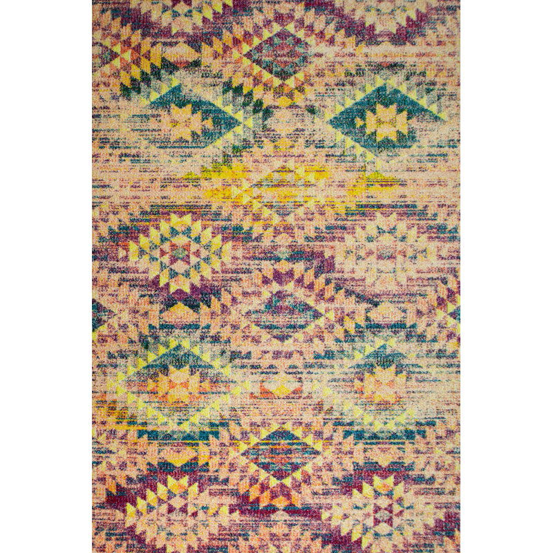 Tapis or / mauve à motif abstrait Enya, Rectangle 2 pi 7 po x 5 pi