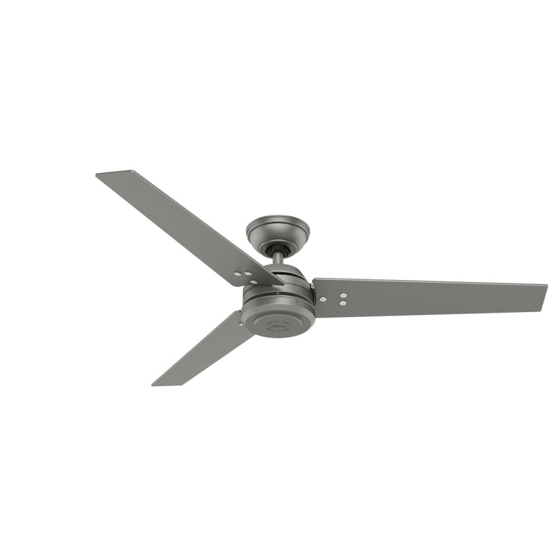 Protos 132cm Ceiling Fan, Mattee Silver/Black Willow, Matte Silver