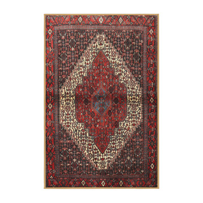 Tapis traditionnel rouge / crème