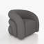 Fauteuil demi-tonneau pivotant rembourré Coyle-1840234589-1867919385