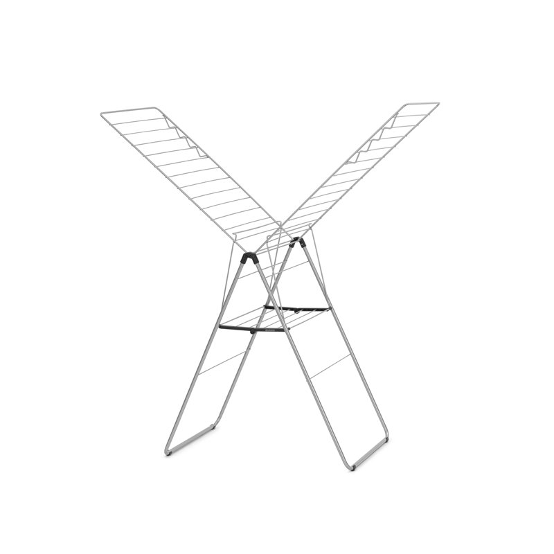 Brabantia HangOn Foldable Clothes Drying Rack - 82 Feet (25m), Metallic Gray
