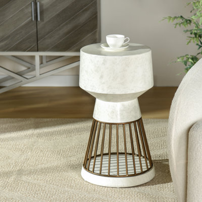 Norman Wyatt Home - Table d'appoint Conner - Blanc ciment