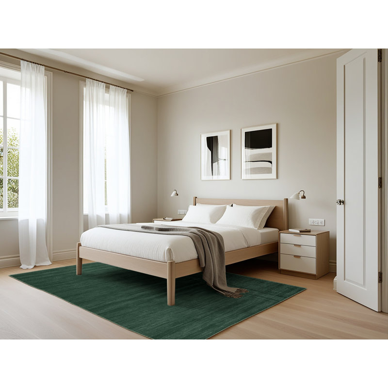 Tapis vert uni lavable à la machine, Rectangle 5 pi x 7 pi