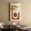 Décoration murale réglable en grès à 3 couleurs avec plantes vertes simulées - sculpture d'art 3D, vase en verre et statue de lapin, bandes lumineuses télécommandées pour le salon, la chambre à coucher, le couloir