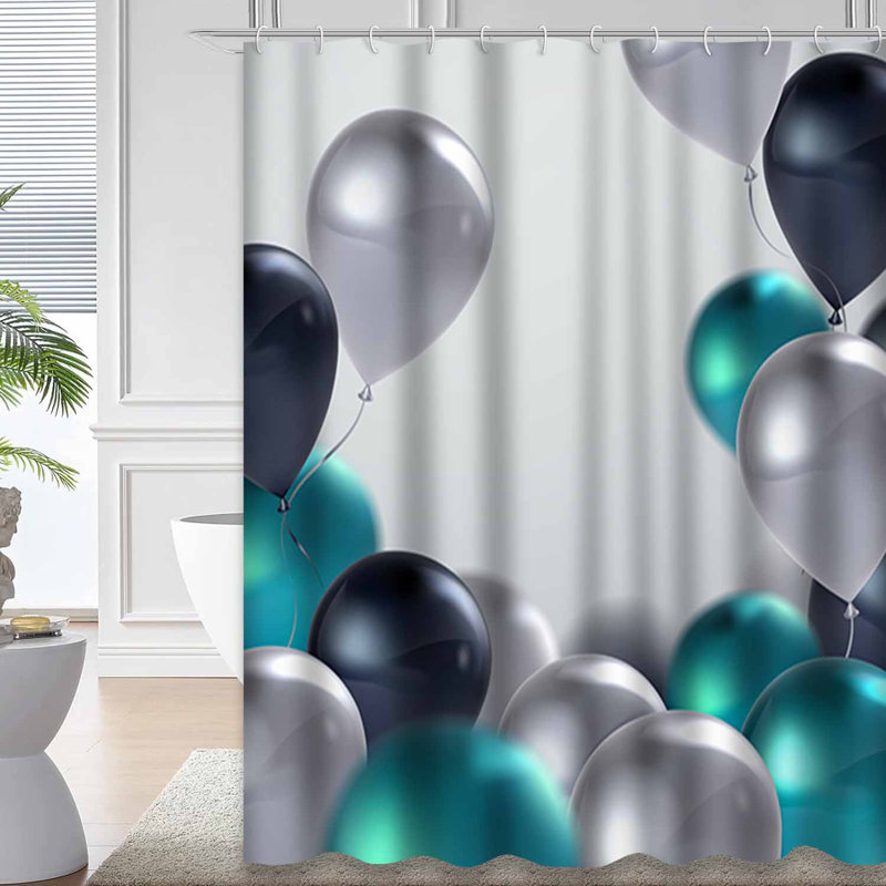 Rideau de douche Festive Ballons, L 72 po x l 78 po