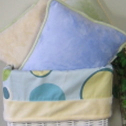 Housse et insert de coussin Minky Bubbles, Bleu