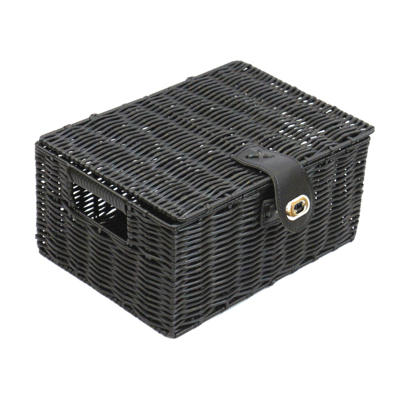 Brambly Cottage Plastic Decorative Basket, 12.5cm H x 28cm W x 20cm D, Black