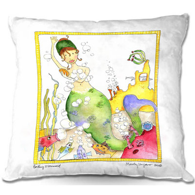 Couch Bathing Mermaid Throw Pillow
