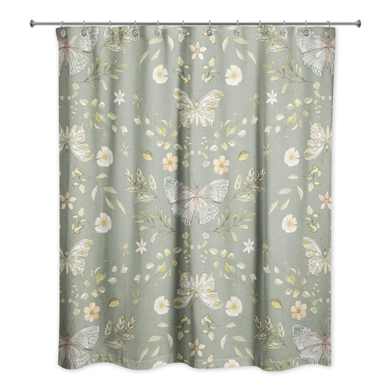 Rideau de douche simple Anglina, Olive