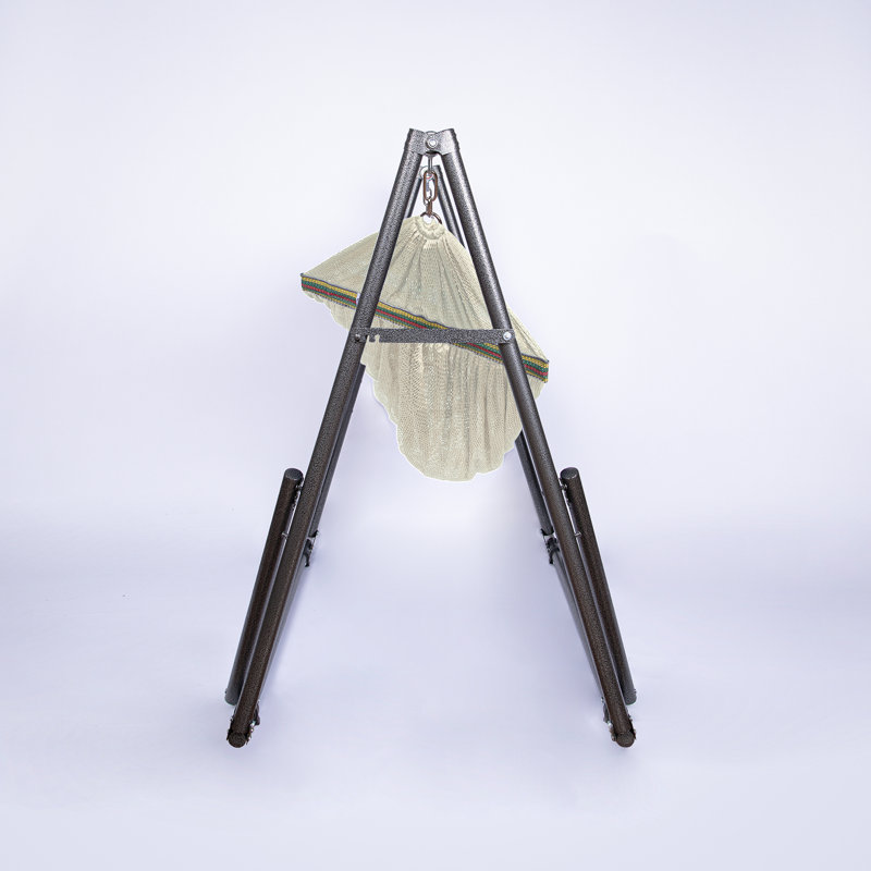 Green Polyester 2-in-1 Hammock and Swing Chair with Steel Stand