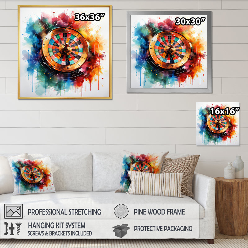 «Casino Royale Roulette VI», reproduction sur toile, H 30 po x l 30 po x P 1 po, Toile tendue