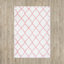 Tapis performance blanc / rose à poils longs et motif à treillis Cuanaic-1602497397