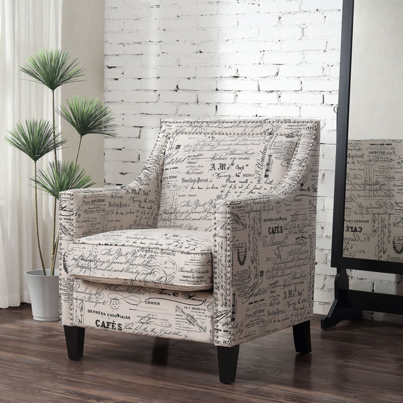 Fauteuil en polyester de 29 po de largeur Damira, Beige