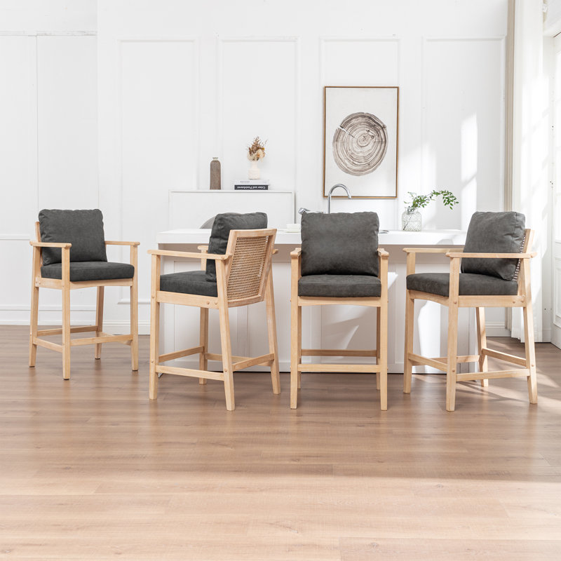 Ensemble de 4 tabourets de bar Willbanks, Gris foncé