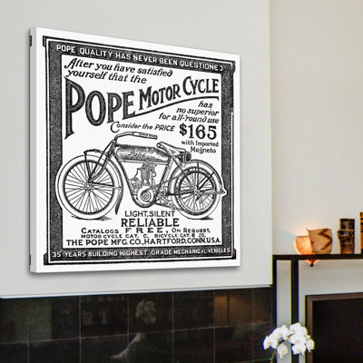 « pope motor », publicité rétro sur toile tendue