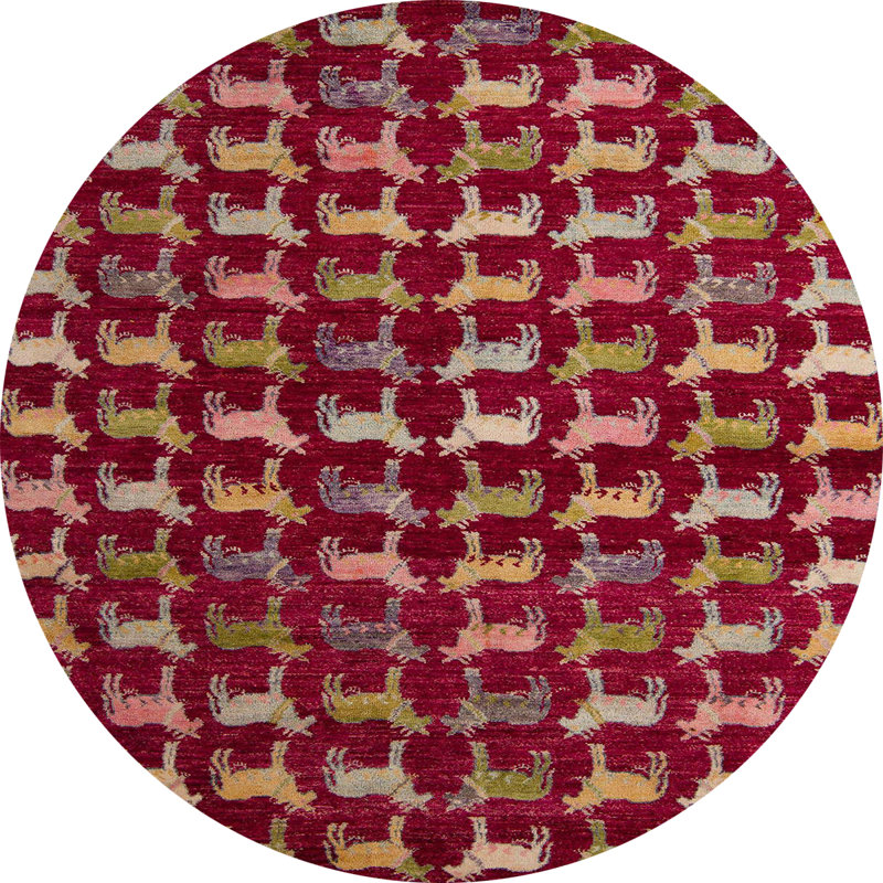 Abstract Indoor Rug, Round 4'