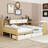 Wooden Daybed with Cabinets, Desk and Drawers-1428295402-1428295403