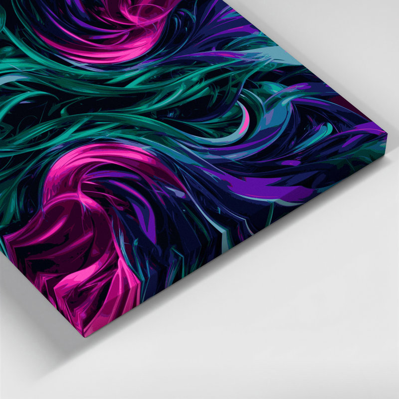 Art numérique sur toile 95, "Abstraction numérique", 12" H x 12" W