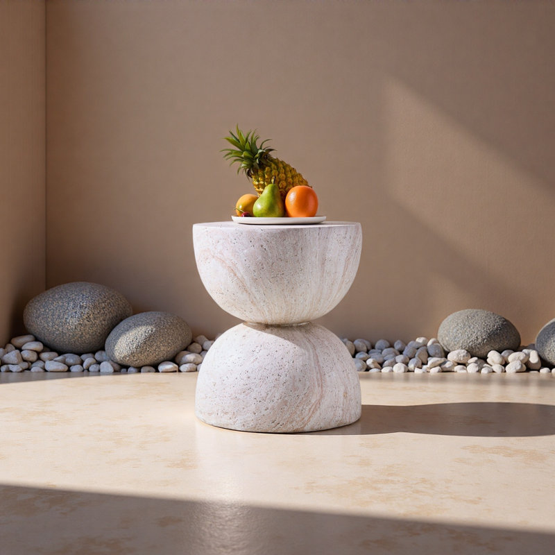 Table d'appoint en osier à aspect marbre Direct Direct