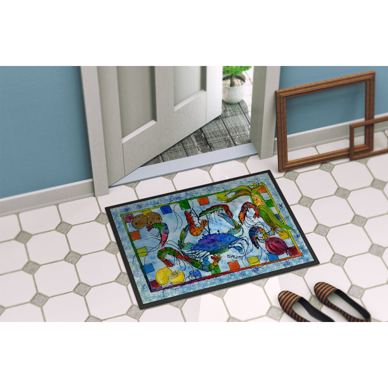Tapis de porte d’intérieur anti-dérapant crabe, Rectangle 2 pi x 3 pi