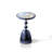 Cheryll Metal Side Table With Ocean Marble-Pattern Top And Hammered Base