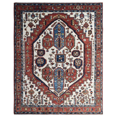 New Turkmen Afghan One-of-a-Kind Rectangle 9'2" X 12' New Age Area Rug Red