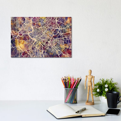 Rome Italy City Street Map III by Michael Tompsett - Wrapped Canvas Gallery-Wrapped Canvas Giclée