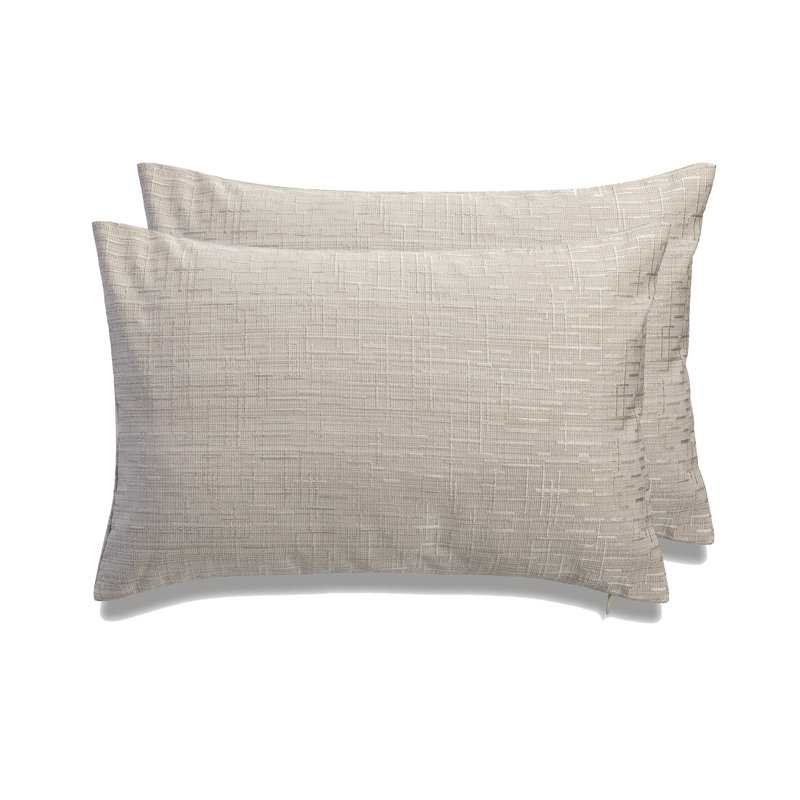 Housse de coussin rectangulaire lombaire en mélange de coton SEATTLE SOLID, Beige