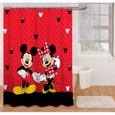 Magic Mouse Kids Shower Curtain - Easy Care Fabric, Fun Bath Time for Mickey & Minnie Fans