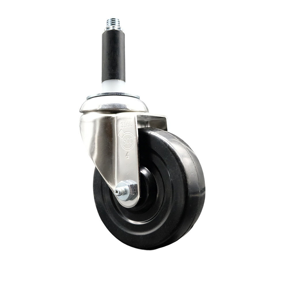 Service Caster 316SS Soft Rubber Wheel Swivel Expanding Stem Caster SCC ...