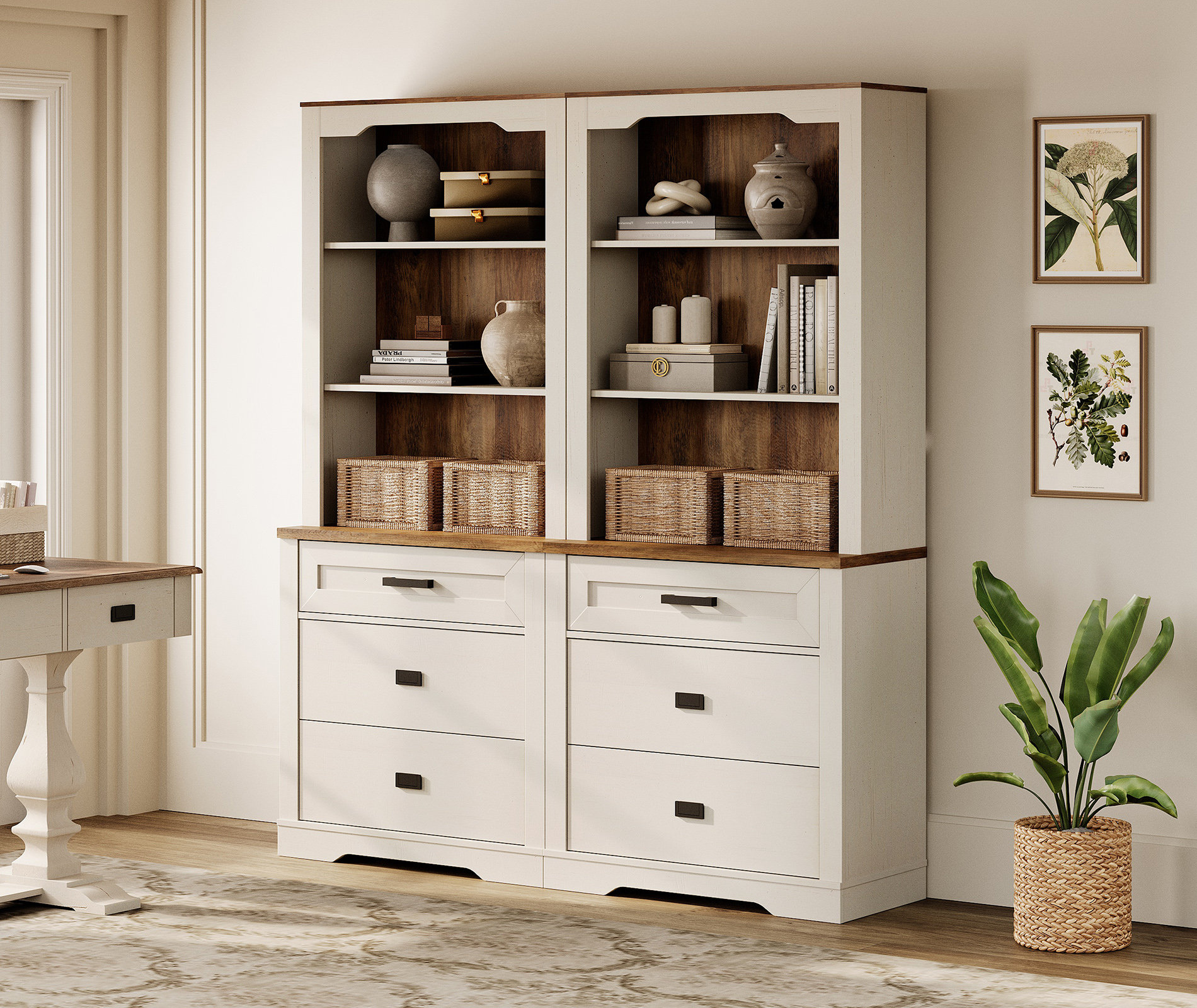 Gracie Oaks Laziza 2 Column 3 Tier Bookcase With Drawer,73.3