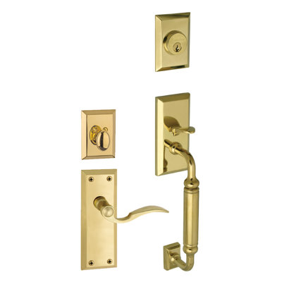 Fifth Avenue Handleset with Single Cylinder Deadbolt and S Grip with Bellagio Lever