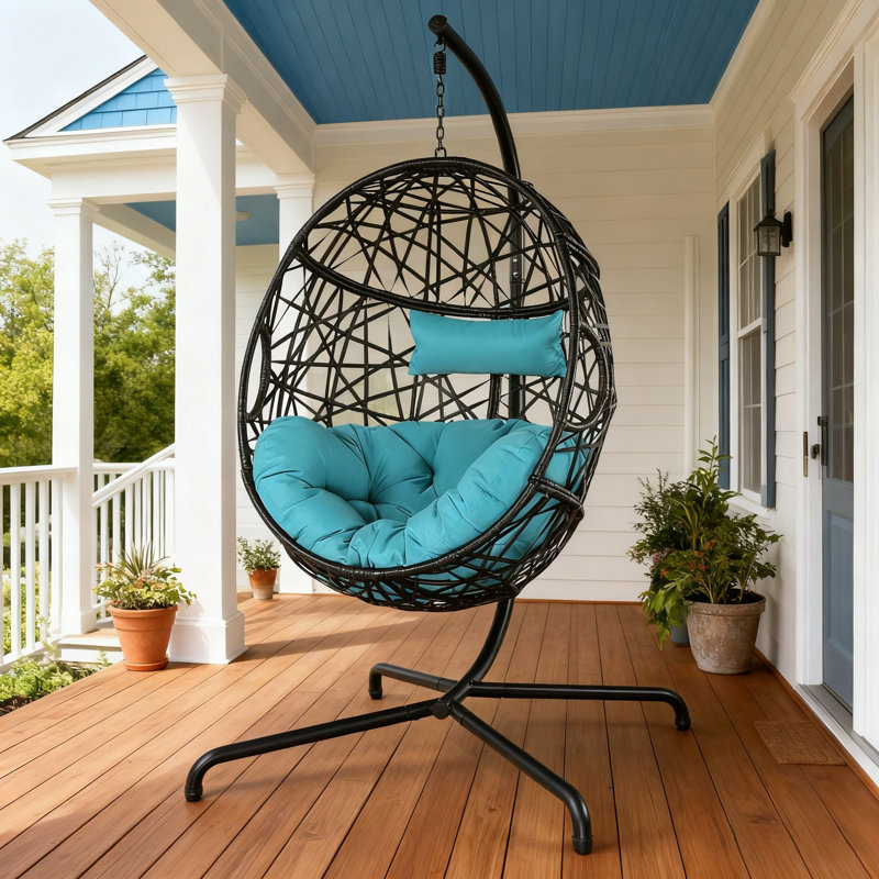 Balancelle avec support Fuqua, Bleu