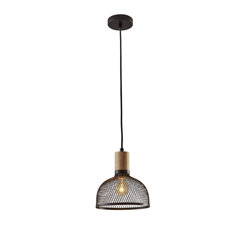 Rosetta 1 - Light Black Single Pendant, 10" H x 9.5" W x 9.5" D