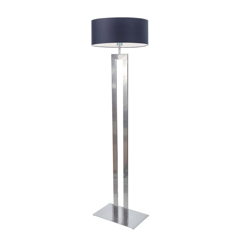 Artimizia 161cm Traditional Floor Lamp, Silver, Navy Blue