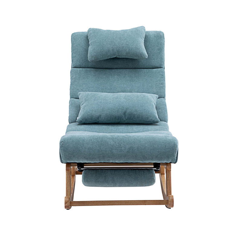 Chaise berçante Emberto, Tissu en microfibre bleu clair