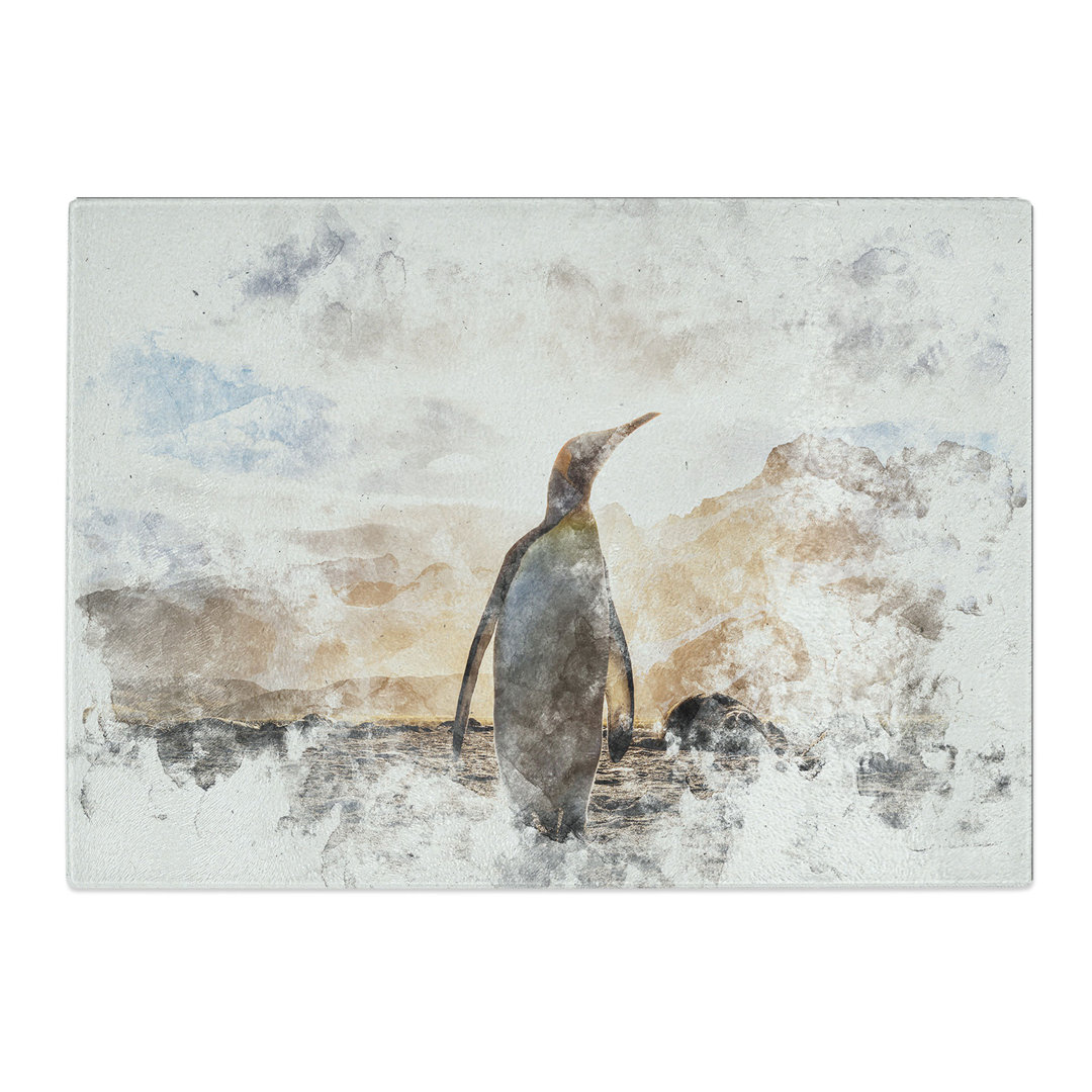 Tempered Glass King Penguin Chopping Board