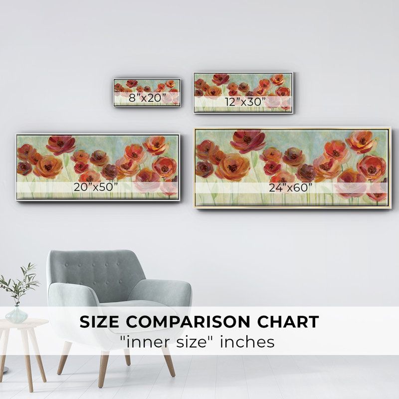 Meadow Poppies- Framed Canvas