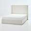 Très grand lit tapissier, tête de lit de 52,3 po de hauteur, conception moderne et sophistiquée, structure de lit en métal, rembourrage en mousse, assemblage facile pour la structure de la chambre à coucher avec revêtement en toile simple à oreilles de style contemporain,