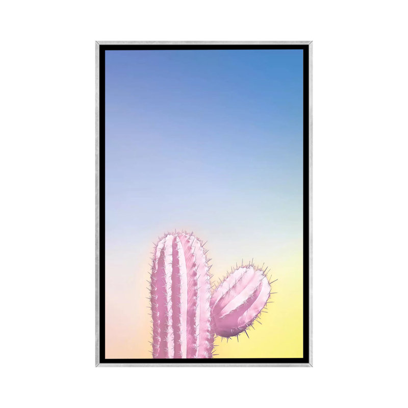 Art my cactus, H 26 po x l 18 po x P 1,5 po, Toile avec cadre argenté