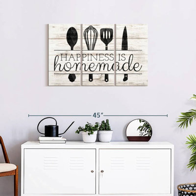 " Happiness Is Homemade Kitchen Tools " by Faithinart 3 - Pieces