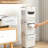 3 PCS Plastic Storage Bins with Front Door & Side Handles for Kitchen, Bedroom White