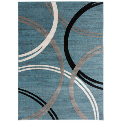 Tolchester Abstract Blue/Gray/Black Area Rug
